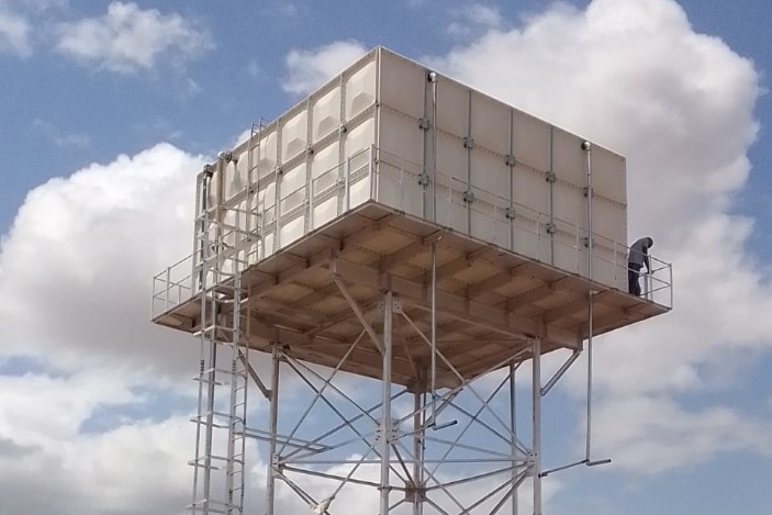 Water tower construction site in Kenya